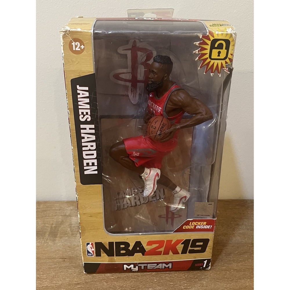 NBA 2K19 James Harden MyTEAM Series 1 McFarlane Figure Rockets Box Wear Pls Read